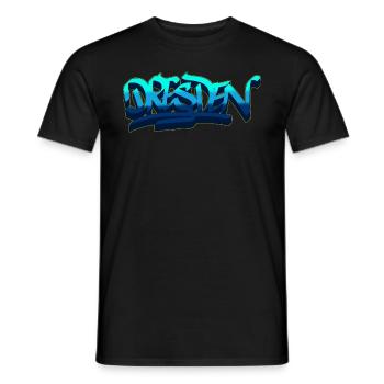 Dresden Graffiti Shirt Style streetart urban cult - Männer T-Shirt - Schwarz - Vorne - AI Model Male 178 light (178cm)
