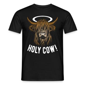 Hochland Rind - Holy Cow - Kuh - Geschenk - Männer T-Shirt - Schwarz - Vorne - AI Model Male 178 light (178cm)