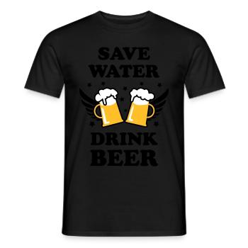 47 Save Water Drink Beer funny humor - Männer T-Shirt - Schwarz - Vorne - AI Model Male 178 light (178cm)
