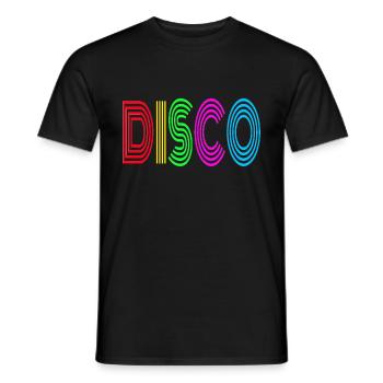 Discothèque des années 70 - T-shirt homme - noir - Devant - AI Model Male 178 light (178cm)