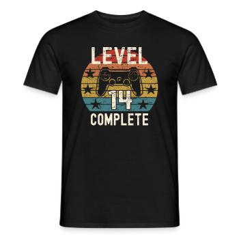 Gamer 14. Geburtstag Level 14 - Männer T-Shirt - Schwarz - Vorne - AI Model Male 178 light (178cm)