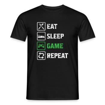 Game Sleep Game Repeat - T-shirt homme - noir - Devant - AI Model Male 178 light (178cm)