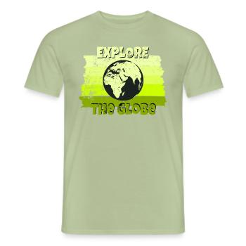 World Tour Adventure - Men's T-Shirt - sage - Front - AI Model Male 178 light (178cm)