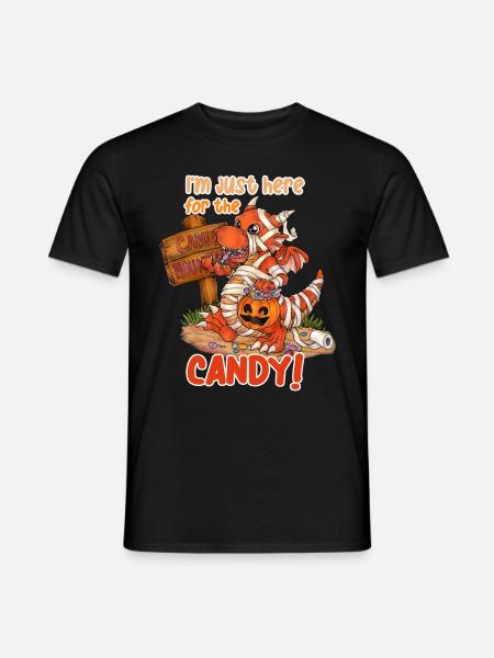 I'm Just Here For Candy Halloween Drache Mumie - Männer T-Shirt - Schwarz