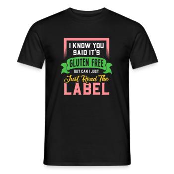 Funny Celiac Allergy Shirt It's Gluten Free - Men's T-Shirt - black - Front - AI Model Male 178 light (178cm)