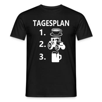 TAGESPLAN TRAKTOR FAHREN - Männer T-Shirt - Schwarz - Vorne - AI Model Male 178 light (178cm)