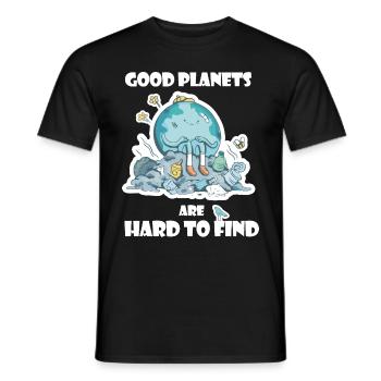 Good Planets are hard to find | Climate protection - Men's T-Shirt - black - Front - AI Model Male 178 light (178cm)