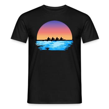 Rowing, Men's Rowing Team, Water and Sun - Men's T-Shirt - black - Front - AI Model Male 178 light (178cm)