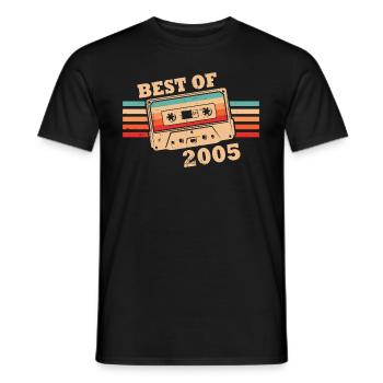 Best Of 2005 Vintage Retro Kassette - Männer T-Shirt - Schwarz - Vorne - AI Model Male 178 light (178cm)