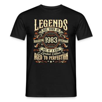Vintage né en 1983 Legends Vintage Anniversaire - T-shirt homme - noir - Devant - AI Model Male 178 light (178cm)