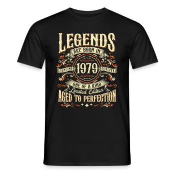 Né en 1979 Legends Vintage Anniversaire - T-shirt homme - noir - Devant - AI Model Male 178 light (178cm)