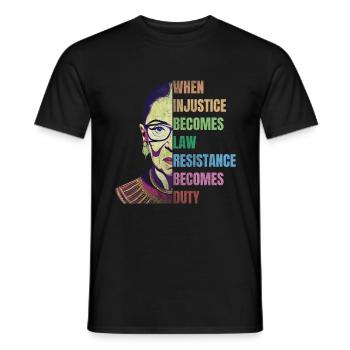 Feminist quotes RBG - Men's T-Shirt - black - Front - AI Model Male 178 light (178cm)