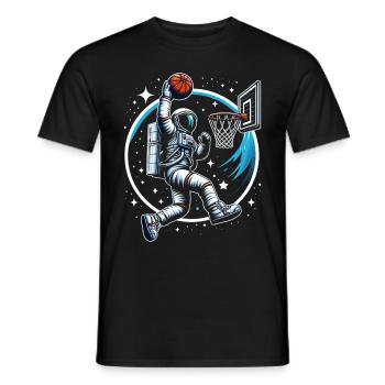 Astronaute faisant du slam dunk basketball - T-shirt homme - noir - Devant - AI Model Male 178 light (178cm)