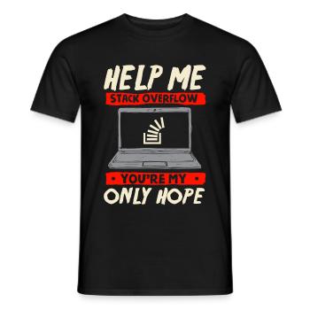 help me stack overflow you are my only hope - Männer T-Shirt - Schwarz - Vorne - AI Model Male 178 light (178cm)