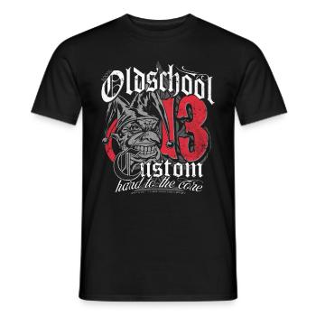 Oldschool Custom - T-shirt homme - noir - Devant - AI Model Male 178 light (178cm)