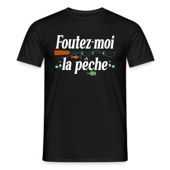 Pêche Pêcheur Cadeau Humour Citations Poissons - T-shirt homme - noir - Devant - AI Model Male 178 light (178cm)