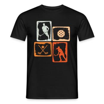 Floorballer Vintage Floorball Player Floorball - Men's T-Shirt - black - Front - AI Model Male 178 light (178cm)