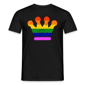LGBT Gay Pride Crown Crown CSD Rainbow - T-shirt homme - noir - Devant - AI Model Male 178 light (178cm)