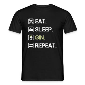 Eat Sleep Gin Repeat Tonic - Männer T-Shirt - Schwarz - Vorne - AI Model Male 178 light (178cm)
