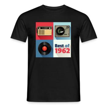 Le meilleur de 1962 Vinyl Radio Oldschool Turntable - T-shirt homme - noir - Devant - AI Model Male 178 light (178cm)