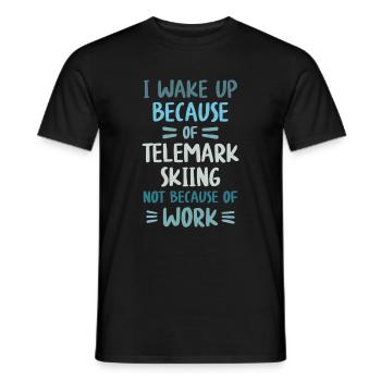 Telemark Ski and not Work - Free Heel Touring Skis - Men's T-Shirt - black - Front - AI Model Male 178 light (178cm)