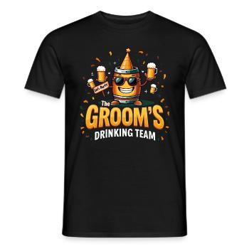Groom's Drinking Team Party Design - Men's T-Shirt - black - Front - AI Model Male 178 light (178cm)