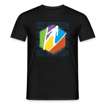 Skispringen - Männer T-Shirt - Schwarz - Vorne - AI Model Male 178 light (178cm)