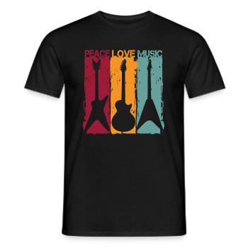 Guitar Retro Vintage - Men's T-Shirt - black - Front - AI Model Male 178 light (178cm)
