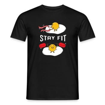 Oeuf au plat dans la salle de gym - T-shirt homme - noir - Devant - AI Model Male 178 light (178cm)