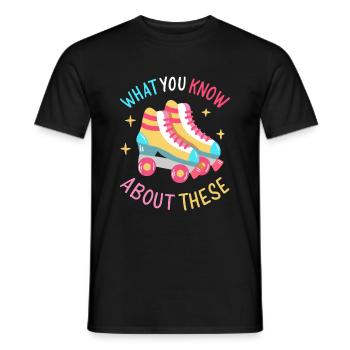 Ce que vous savez sur ces patins à roulettes - T-shirt homme - noir - Devant - AI Model Male 178 light (178cm)