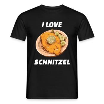 I Love Schnitzel Wiener Schnitzel - Men's T-Shirt - black - Front - AI Model Male 178 light (178cm)