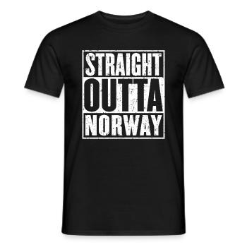 Straight Outta Norway Vintage - Men's T-Shirt - black - Front - AI Model Male 178 light (178cm)