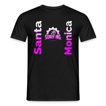 Santa Monica Surfer T-Shirt - Männer T-Shirt - Schwarz - Vorne - AI Model Male 178 light (178cm)
