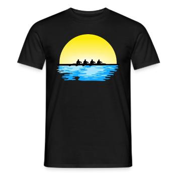 Aviron, équipe masculine d’aviron, eau et soleil - T-shirt homme - noir - Devant - AI Model Male 178 light (178cm)