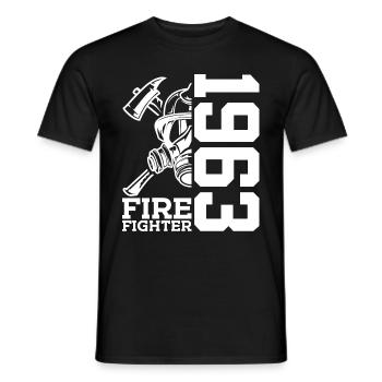 63E ANNIVERSAIRE BRIGADE DES POMPIERS 1963 - T-shirt homme - noir - Devant - AI Model Male 178 light (178cm)