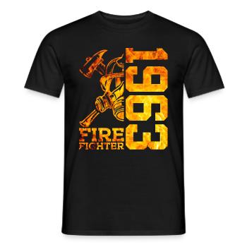 63E ANNIVERSAIRE DE LA BRIGADE DES POMPIERS 1963 - T-shirt homme - noir - Devant - AI Model Male 178 light (178cm)