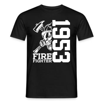 73E ANNIVERSAIRE BRIGADE DES POMPIERS 1953 - T-shirt homme - noir - Devant - AI Model Male 178 light (178cm)