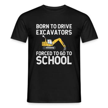 Excavator Driver Excavator School - Men's T-Shirt - black - Front - AI Model Male 178 light (178cm)