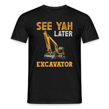 Excavator Driver Excavator School - Men's T-Shirt - black - Front - AI Model Male 178 light (178cm)