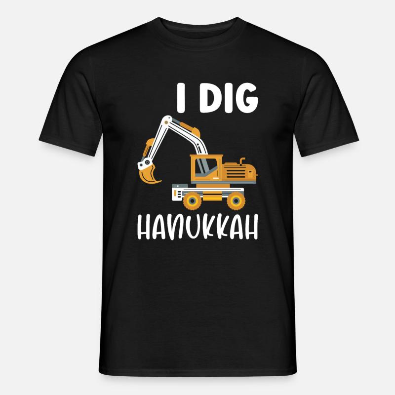 Baggerfahrer Bagger Hanukkah - Männer T-Shirt - Schwarz