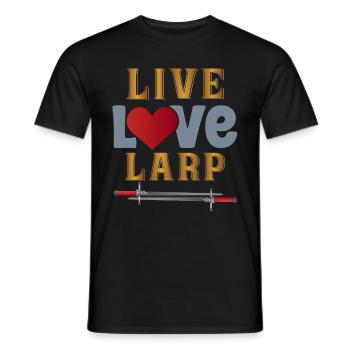 Larp Larper Larping Live Action Jeu de rôle - T-shirt homme - noir - Devant - AI Model Male 178 light (178cm)