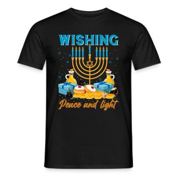 Chanukka Hanukka Dreidel Latkes Hanukkah - Männer T-Shirt - Schwarz - Vorne - AI Model Male 178 light (178cm)