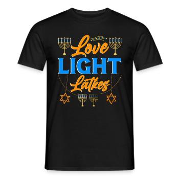 Hanoukka Hanoukka Dreidel Latkes Hanoukka - T-shirt homme - noir - Devant - AI Model Male 178 light (178cm)