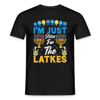 Chanukka Hanukka Dreidel Latkes Hanukkah - Männer T-Shirt - Schwarz - Vorne - AI Model Male 178 light (178cm)
