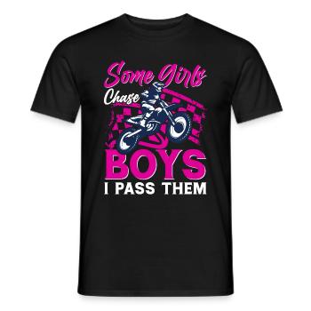 Motocross Filles Motocross Tout-terrain Dirt Bike - T-shirt homme - noir - Devant - AI Model Male 178 light (178cm)