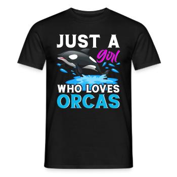 Orca Ocean Whale Orca Fan Seafood - Men's T-Shirt - black - Front - AI Model Male 178 light (178cm)