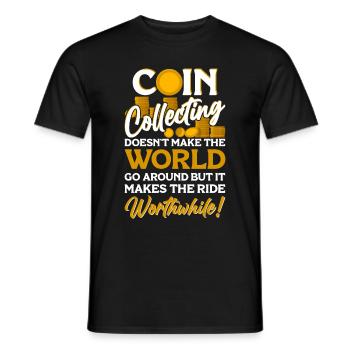 Collectionneur de pièces de monnaie Collectionneur de pièces Numismates - T-shirt homme - noir - Devant - AI Model Male 178 light (178cm)