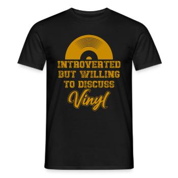Musikplatte Vinyl Sammler Retro - Männer T-Shirt - Schwarz - Vorne - AI Model Male 178 light (178cm)