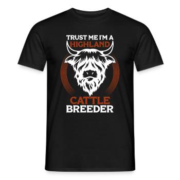 Scottish Highland cattle Highland Cattle - Men's T-Shirt - black - Front - AI Model Male 178 light (178cm)
