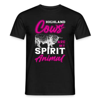 Scottish Highland cattle Highland Cattle - Men's T-Shirt - black - Front - AI Model Male 178 light (178cm)